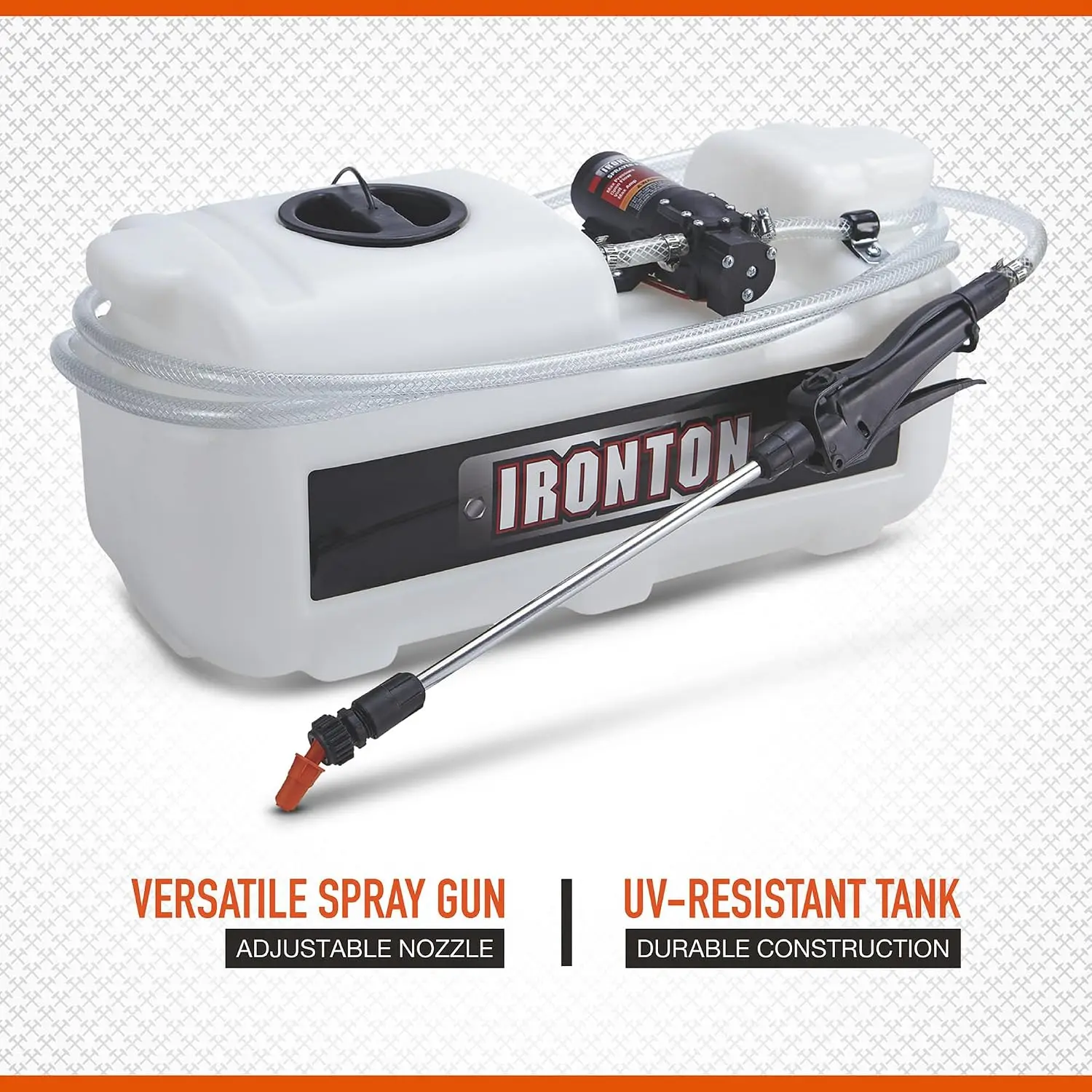 12V ATV Spot Sprayer 5 Gallon Capacity 1 GPM Flow Rate UV Resistant Polymer Tank Lawn Garden Agricultural Spraying Targeted Spot
