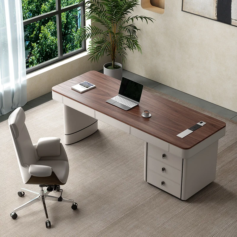 

Walnut Desktop Office Desk Asthetic Executive Organizer Standing Computer Desks Work Portable Mesa Escritorio Office Furniture