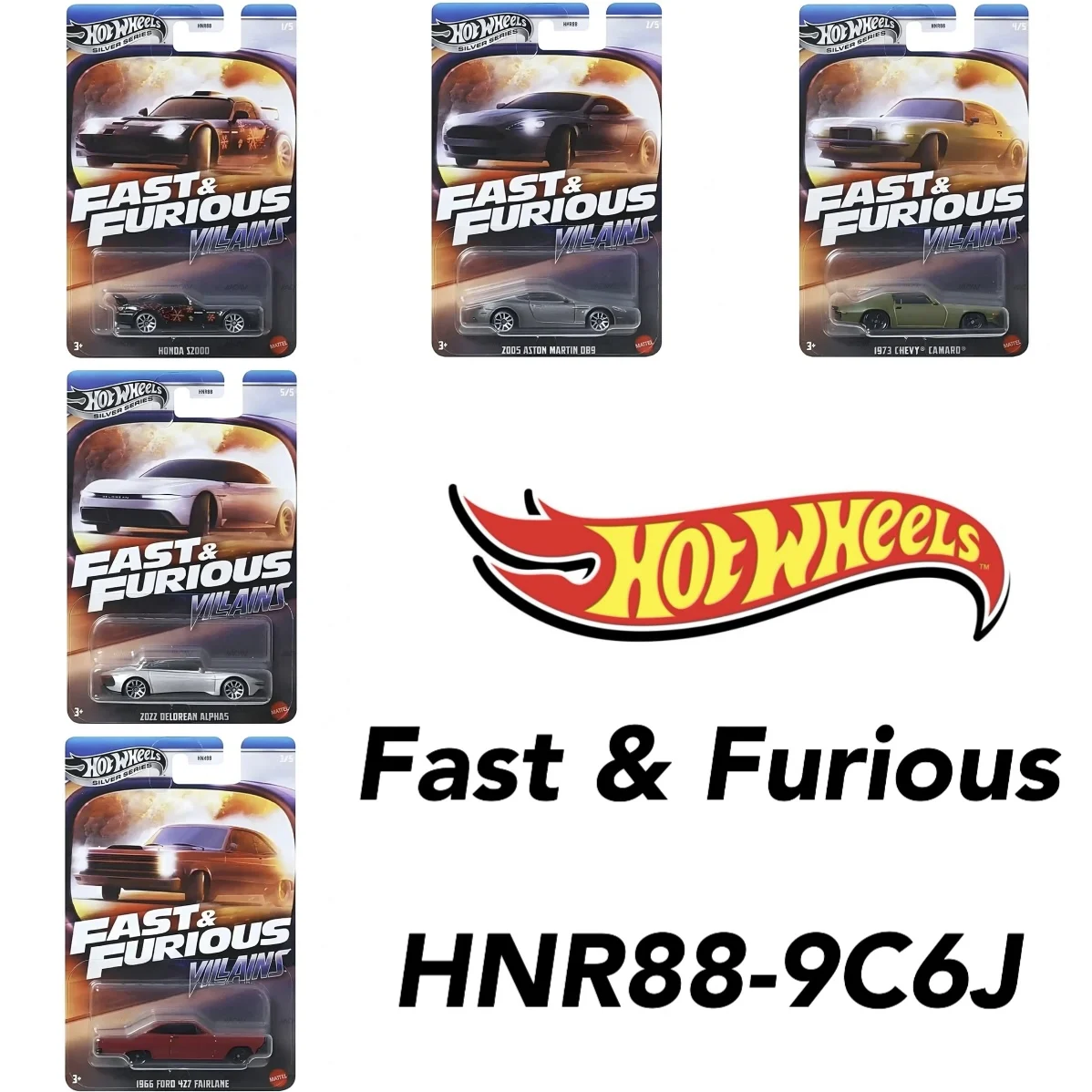 

Hot Wheels Fast & Furious HNR88-9C6J 1/64 Diecast Vehicle Model Cars Toys Boys Gift