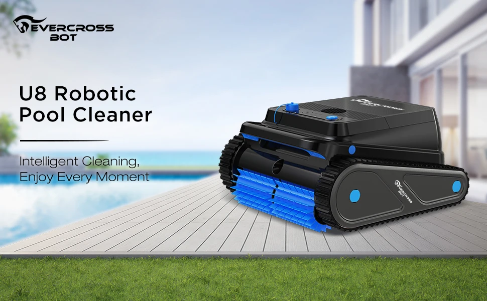EVERCROSS BOT U8 Poolroboter Boden und Wand, 120 Min Akkulaufzeit, Kabellos Poolsauger bis 200m², Intelligenter Navigation – Detail 1