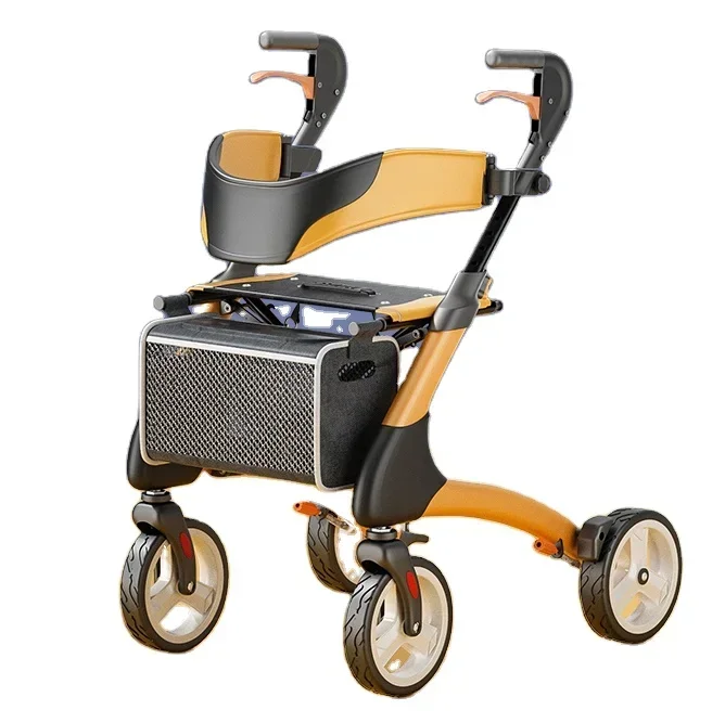 

High-end Luxury Lightweight Elderly Travel Shopping Carts Outhold Can Sit Multifunctional Rollator Waling Aids For The Seniors