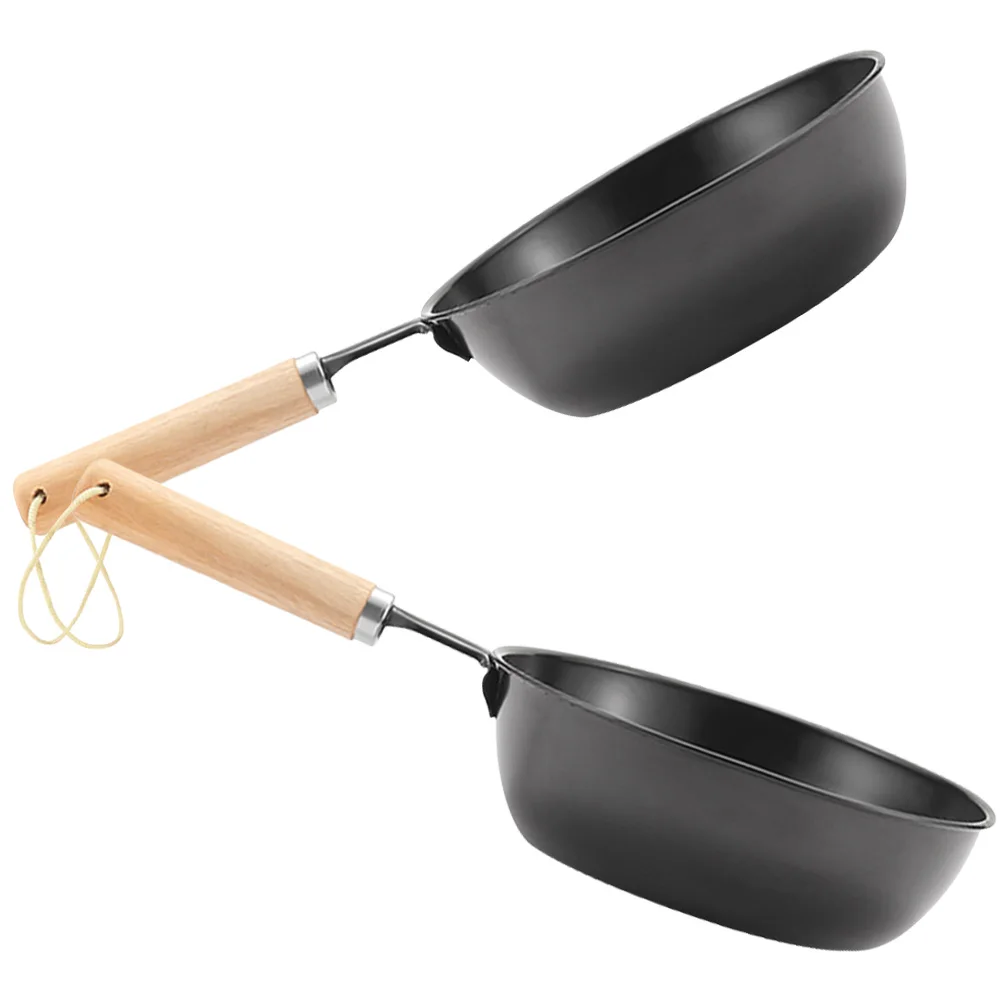 

2pcs Charcoal Burning Pot Camping Grill Stove Wood BBQ Tool Outdoor Equipment Durable Handle Practical Accessories