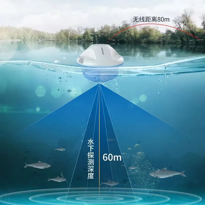 Bluetooth Wireless Sonar Fi sh Fin der Smart Phone Underwater Det ector Water Depth Temperature Sensor