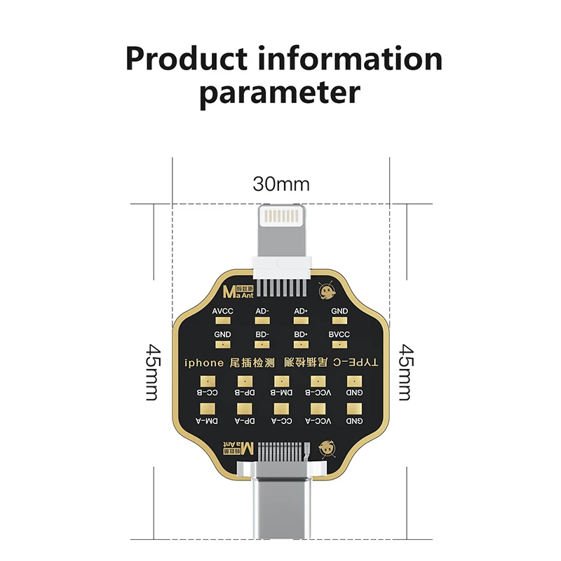 MaAnt Free phone tail plug test version iphone/Android Tail insert detection Repair mobile phone doesn't charge fault