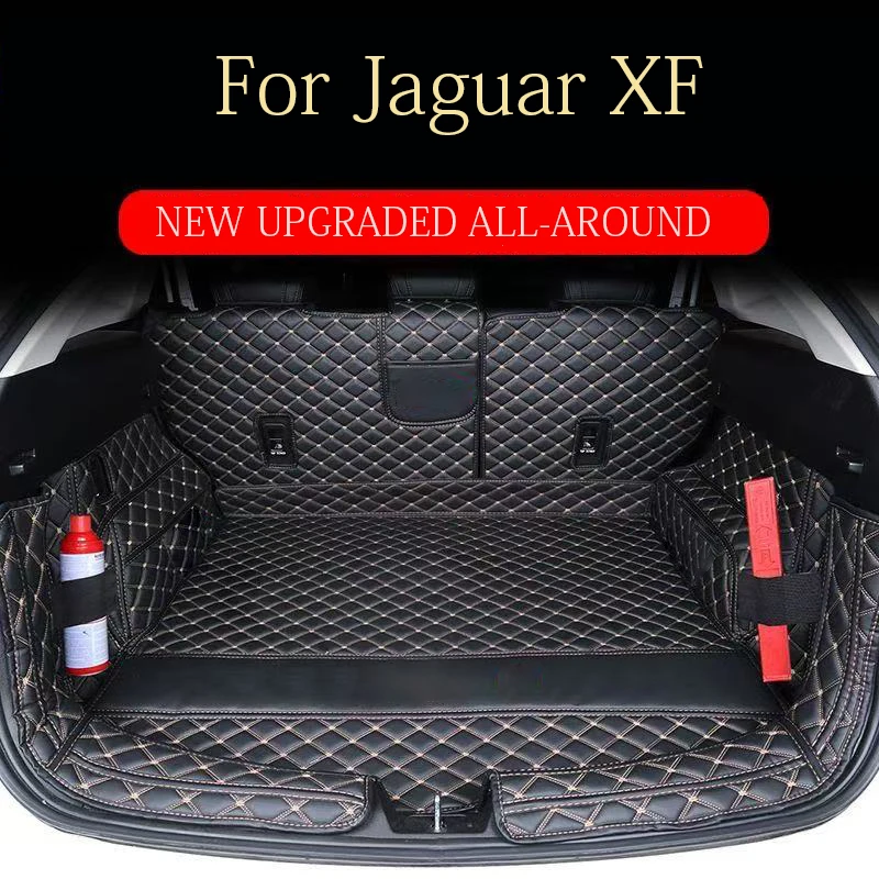 Maßgeschneiderte Kofferraummatte für Jaguar XF Limousine 2008–2015 |   Vollständig abdeckendes Leder-Stiefelfutter, Teppich, Gepäckablage, Innenzubehör