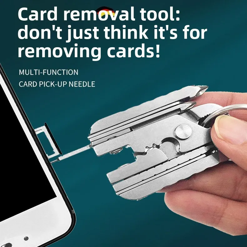 

Портативные мини-плоскогубцы EDC на брелоке — многофункциональный инструмент 15-в-1 с штырьком для SIM-карты и отверткой для использования на улице