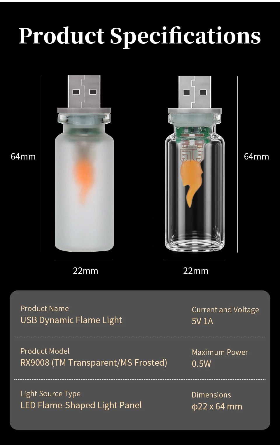 USB LED Night Light Simulated Flame Bulb Night Lamp Flame Flickering Light Effect Candle Bulbs Flameless LED Candles Room Decor