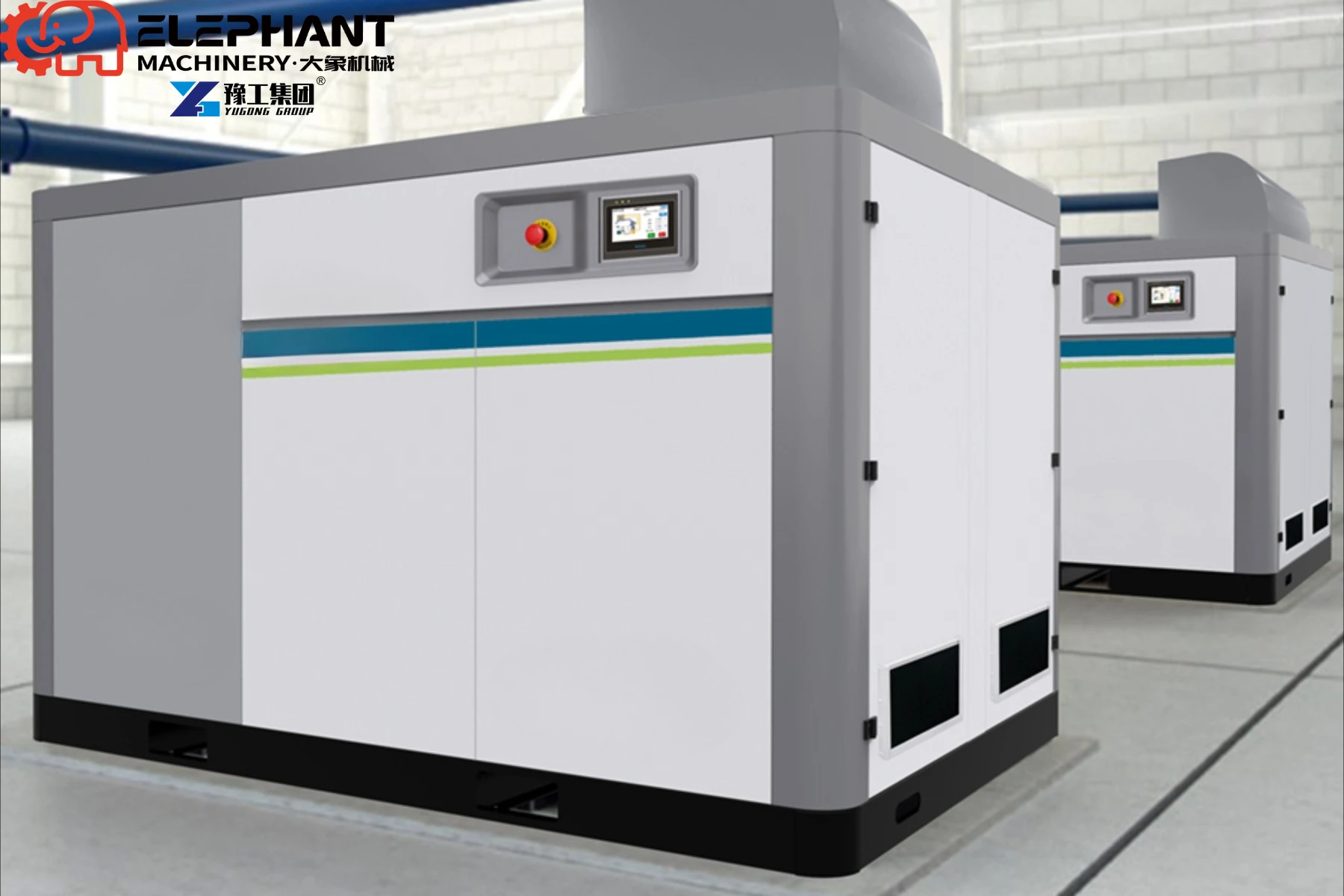 Portable PLC-Controlled Double Stage Screw Air Compressor With Air Cooling 3kw Power Low Price