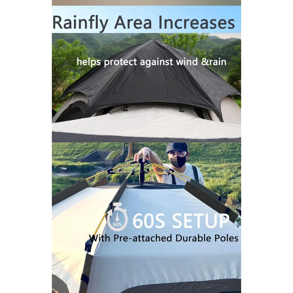 2-3-4 Person Camping Tent Waterproof Pop Up Dome Family Hexagon Outdoor Sports Backpacking Tents Double Layer Freight free