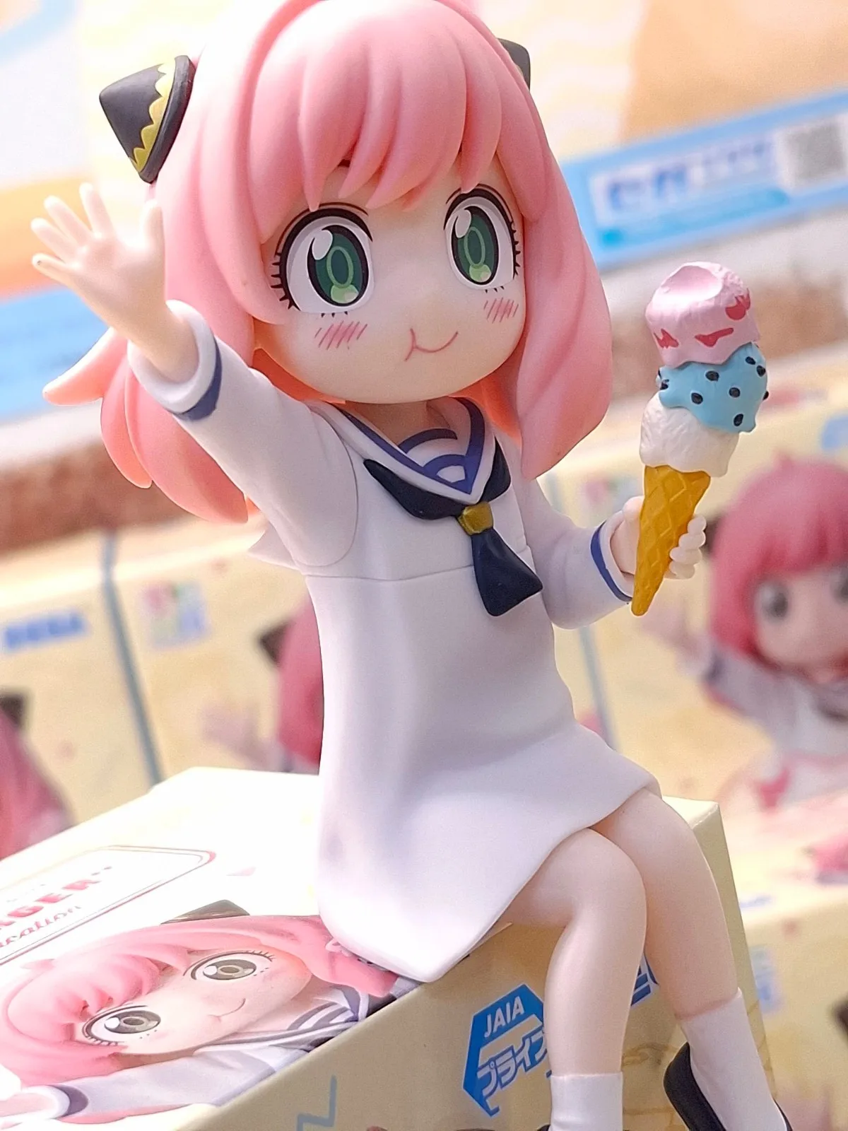 12CM Anime Spy × Family Anya Forger Figuur Noodle Stopper Figuur Zomervakantie Sailor Kleding Dress Up Model Speelgoed Pop Acitie