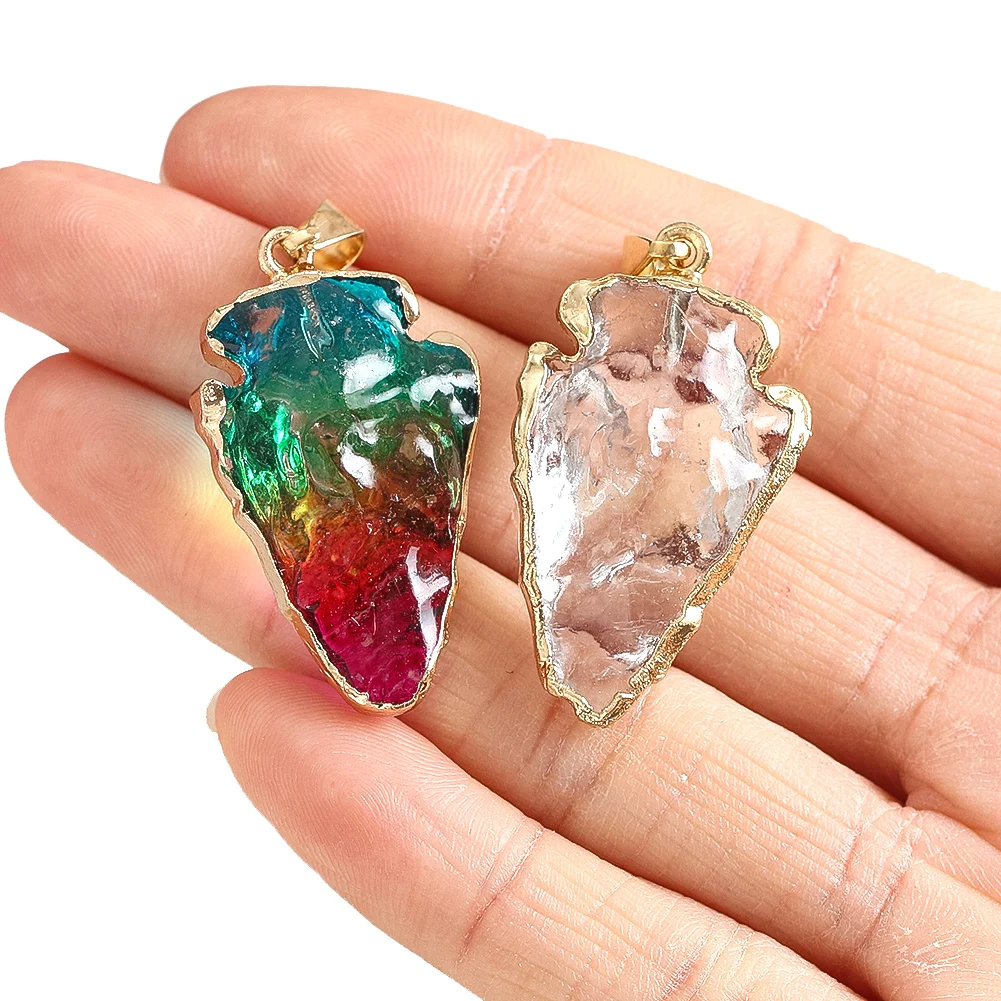 Natürlicher pfeilförmiger Edelstein-Anhänger, heilender Kristallstein, Charms für die Schmuckherstellung, DIY-Halskette, Armband, handgefertigte Accessoires – Detail 6