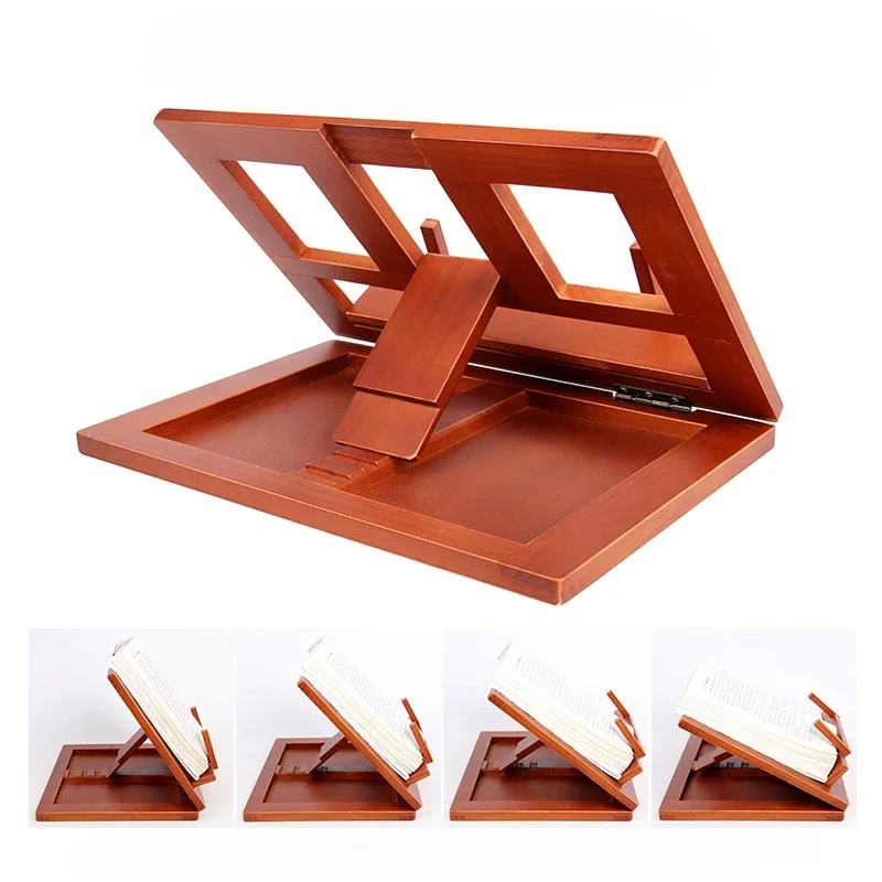 Pine Wood Reading Shelf 34*23.5cm Student Reading Book Holder Book Stand Notebook Tablet Stand Suitable for Children and Adults