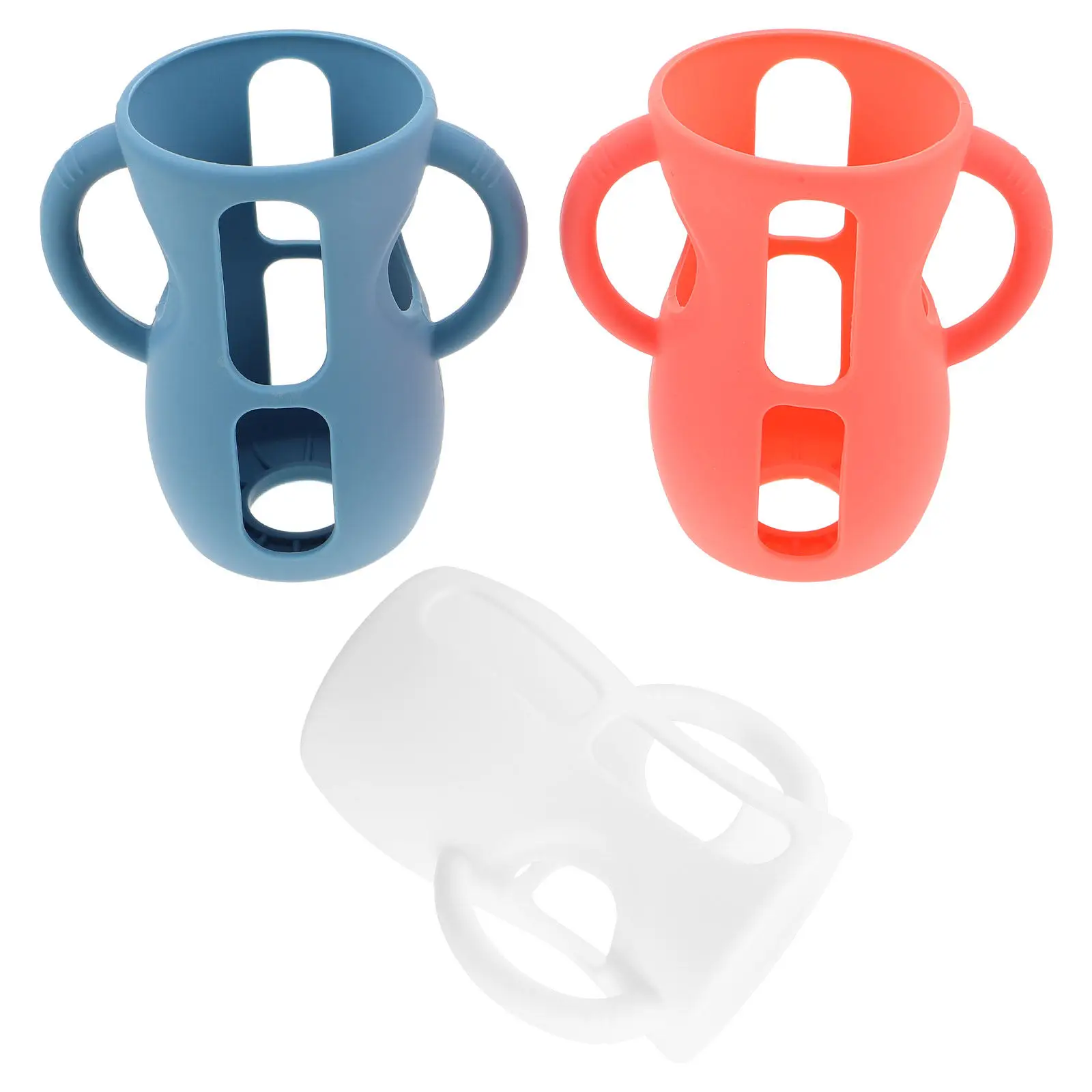 

3Pcs Baby Bottle Sleeve Silicone Insulation Nursing Bottle Protector Cover for Glass Bottles Anti-Breakage Non-Skid