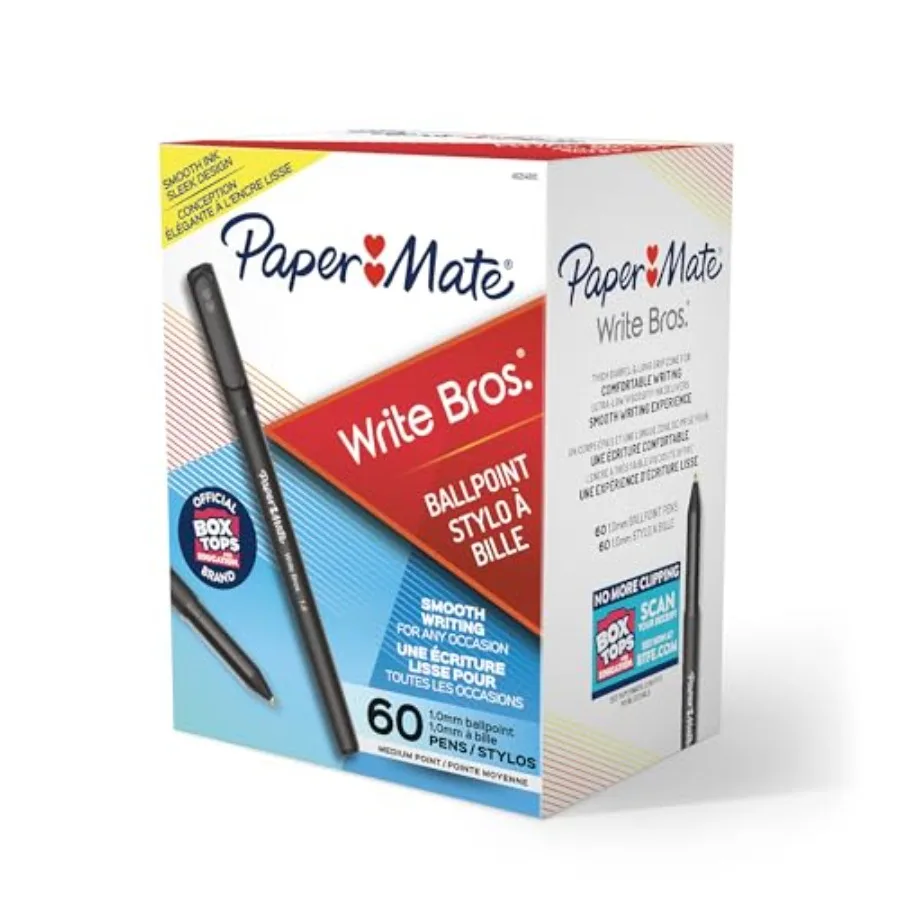 

Ballpoint Pens Write Bros. Black Ink Pens Medium Point 1.0mm 60 Count