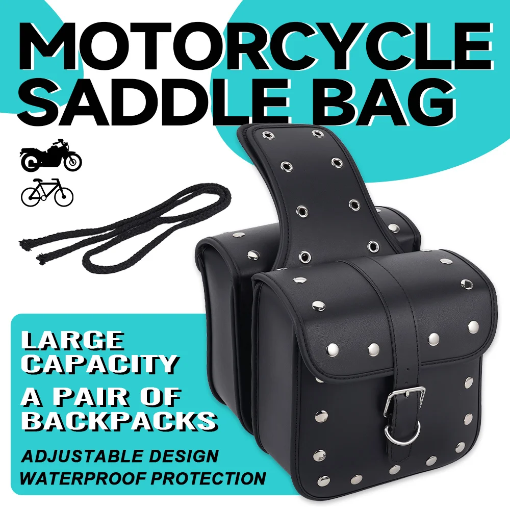 

Universal Motorcycle Side Bags Saddlebags Leather Saddle Bag Side Luggage Storage Tool For Honda/Suzuki/Yamaha Pouch Bag