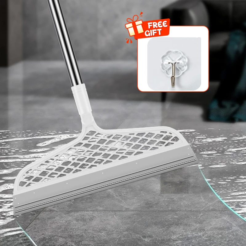 1pc Silicone Scraper Broom, Heavy Duty Squeegee for Bathroom Floor & Window, Cleans Water Dust, Easy Rinse & Dries Fast