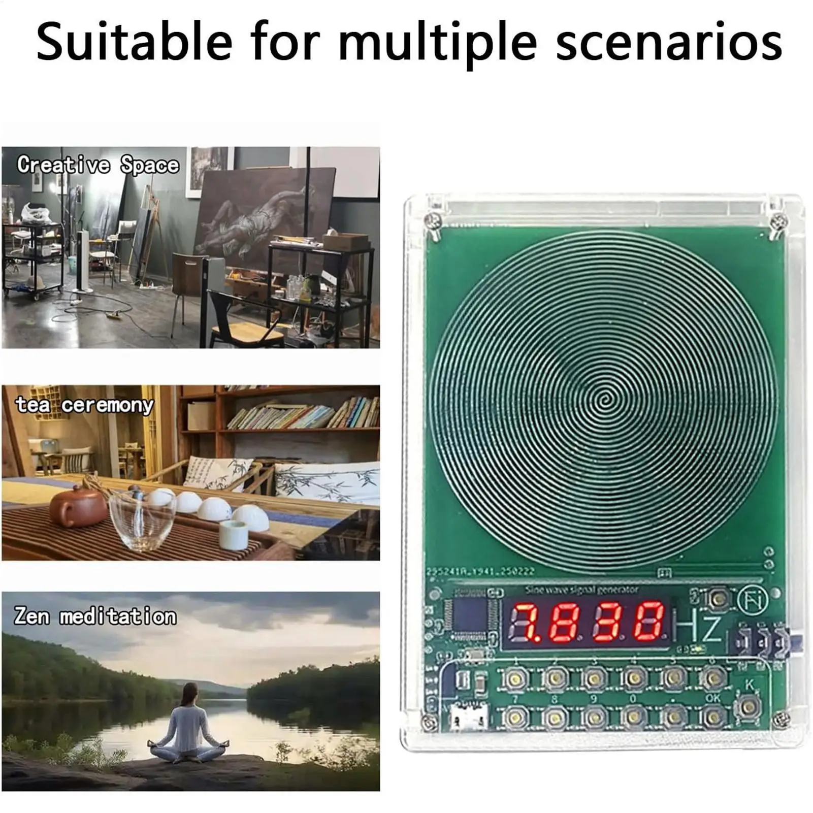 7.83HZ Schumann Wave Generator 0.01Hz~100000Hz Adjustable Frequency Sine Wave Generators Audio Resonator DC 5V MicroUSB