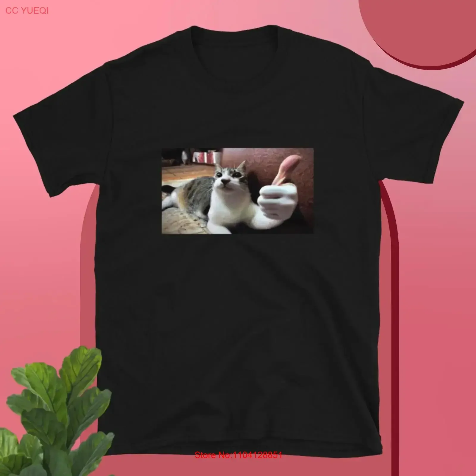 

Футболка с забавным котом и большим пальцем вверх, винтажная стираная повседневная дизайнерская одежда с графикой, универсальная, дышащая