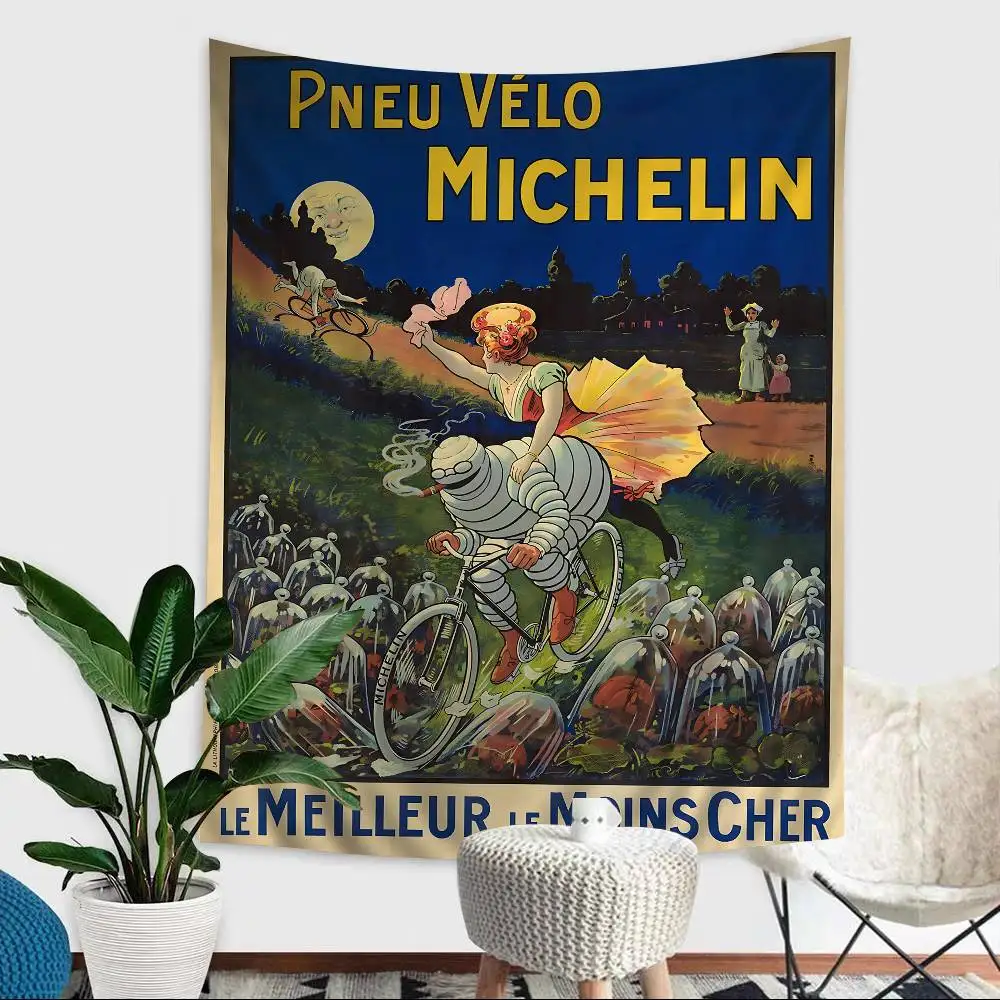 Vintage Funny M-MichelinS Cartoon Tapestry Art Science Fiction Room Home Decor Wall Hanging Home Decor