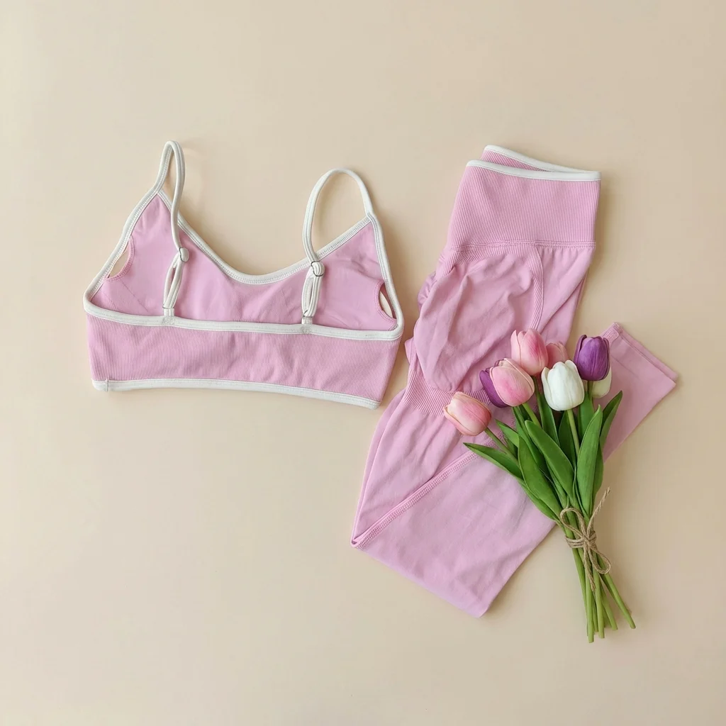 

Женский спортивный комплект из 2 предметов: топ для фитнеса с вырезом на спине и леггинсы с высокой талией, бесшовные, для тренировок и йоги