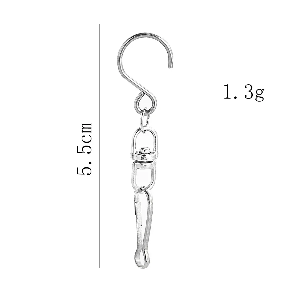 D9 6PCS Mini Wind Spinner Swivel Hooks DIY Wind Chimes Supplies Hanger Clip Hanging S Hooks Plants Bird Feeder Crystal Twisters - view 3