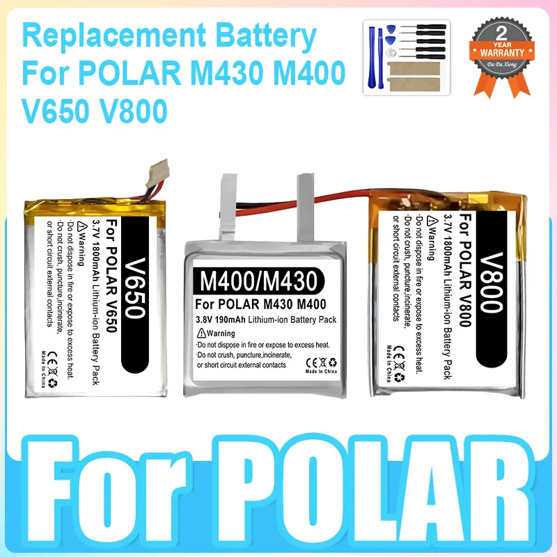 Batería de repuesto para POLAR M430 M400 V650 V800 Li-Po Bateria + herramientas
