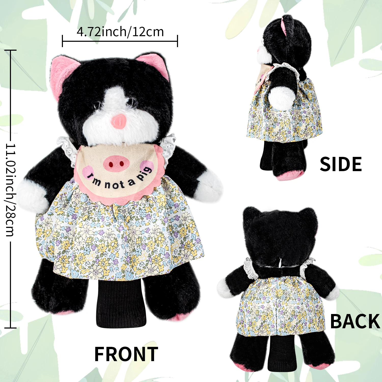 1PC Apron Cat Plush Golf Wood Headcover Medium Size Cartoon Doll Golf Club Head Cover Protector Golf Accessories view 6
