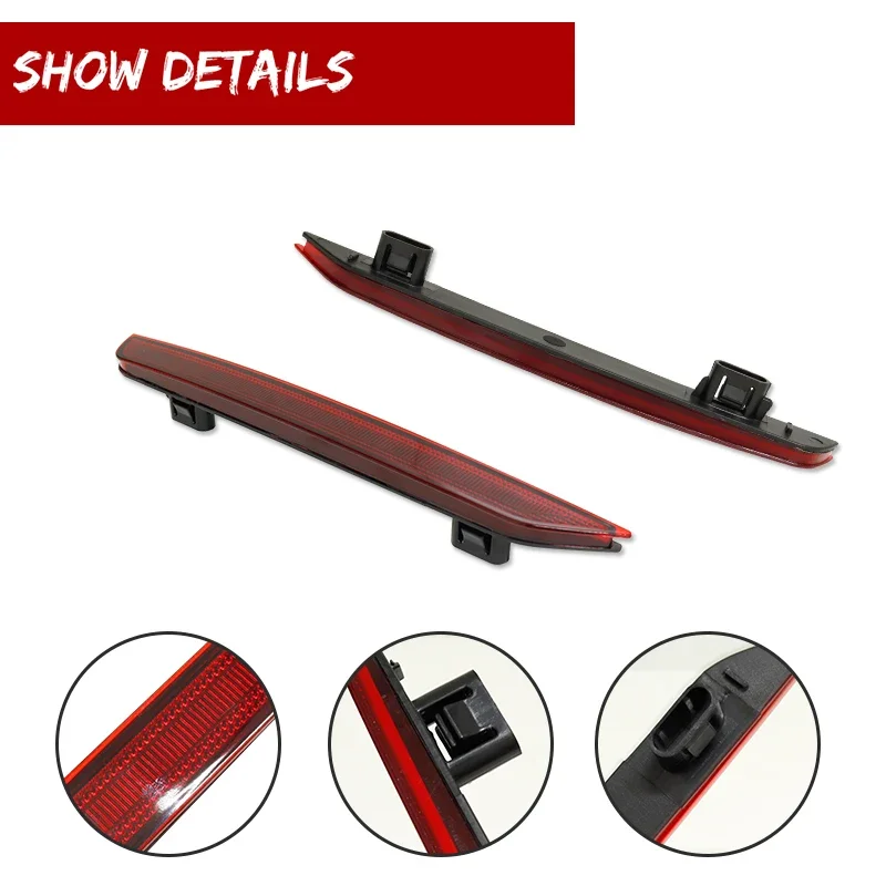 Red Lens Car Rear Bumper Reflector Tail/Brake Light Housings For 2011 2012 2013 2014 2015 2016 2017 Honda Odyssey,No Bulb/Socket