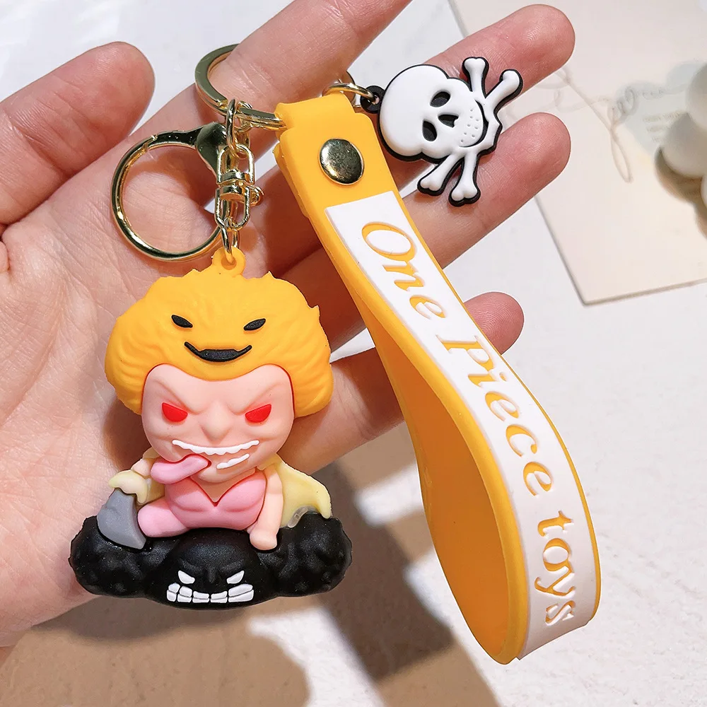 Anime One Piece Keychain Luffy Zoro Sanji Key Chain Llaveros Porte Clé Keyring Doll Bag Charm Pendent Car Keychains Women Men