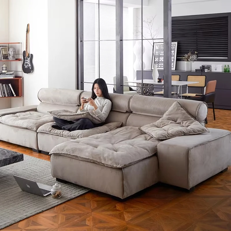 vg-Italian Minimalist Miami  Sofa Set Frosted Fabric for Small Living Room or Apartment Internet Celebrity Favorite&