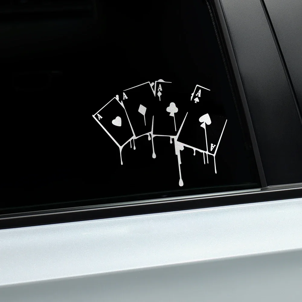 15.6X12.7CM Interesting Casino Poker Games Car Sticker Waterproof Reflective Vinyl Decal Styling Decorative Sticker Accessories