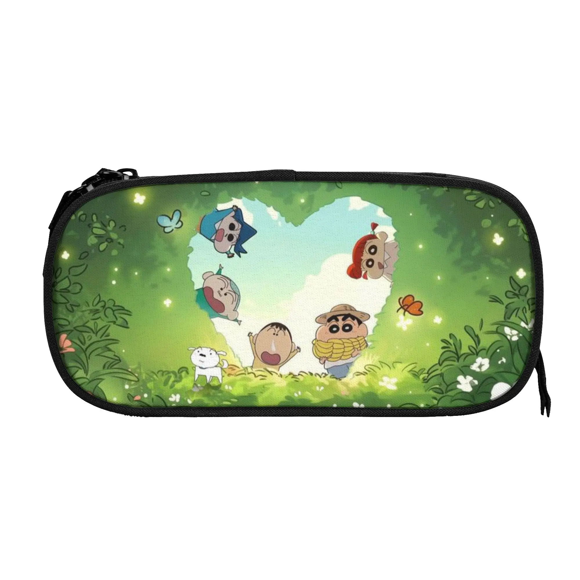 

1 piece Lightweight Love Grassland Pencil Case Student Pen Bag Crayon Shin-chan Office Stationery Bag