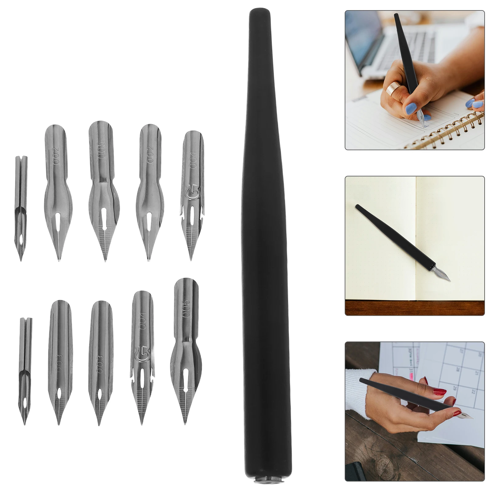

Wooden Dip Pen Fountain Drawing Ink Nibs Cartoon Kit Calligraphy Pens Tips Dipping Decorative