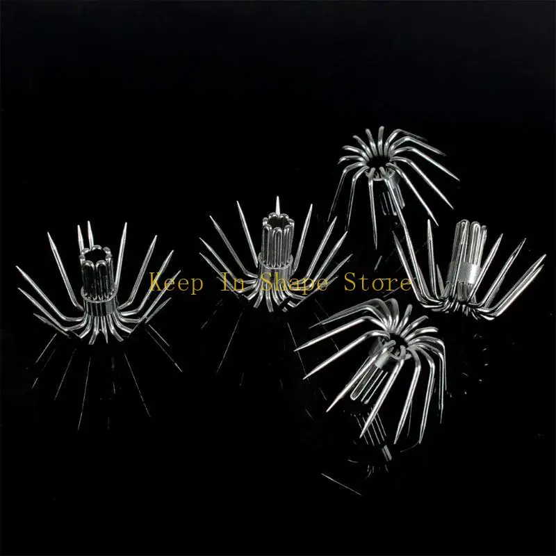 U1JC 35 PCS Acero inoxidable acero inoxidable Jig calamares con señuelo Gancos señuelos para paraguas afiladas cebos