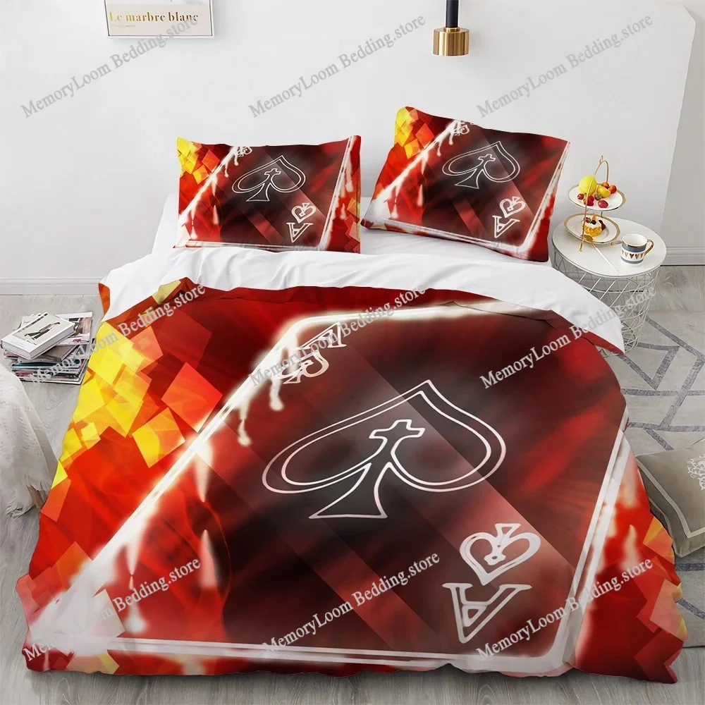 poker-king-queen-duvet-cover-modern-card-game-bedding-set-gamer-playing-comforter-cover-gambling-athletics-microfiber-quiltcover