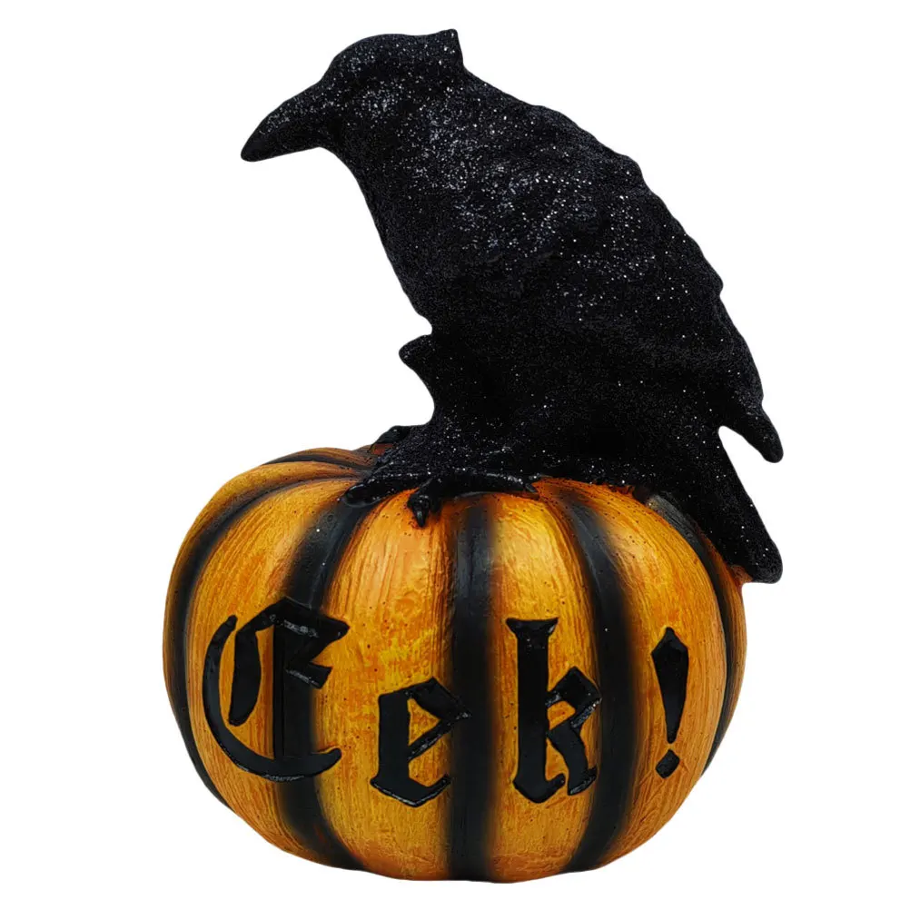 

Crow On Pumpkin Decoration Ornament Halloween Party Decorations Prop Decorations'