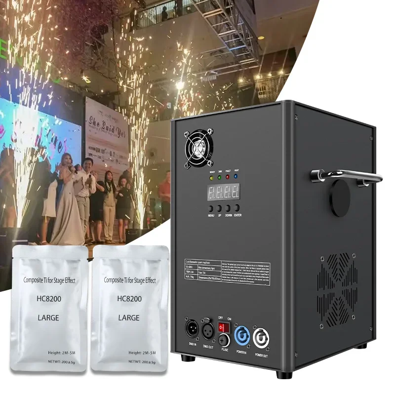 Free Logo Custom Dmx Remote Control 500W / 600W / 700W Cold Fountain Pyro Fireworks Spark Machine For Wedding Stage Dj Christmas