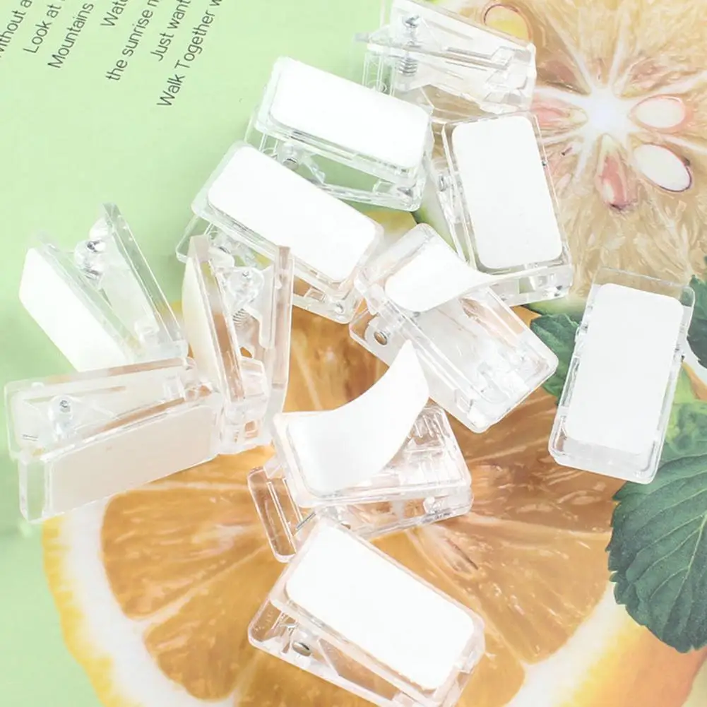 Réinitialisation Auto-Adhésif Transparent pour Tapisserie Murale, Rideau de Douche, Maison, Bureau, Photo, Papier, Document, Affiche, Cintre Collant, Pince à Ressort, 100 Pièces