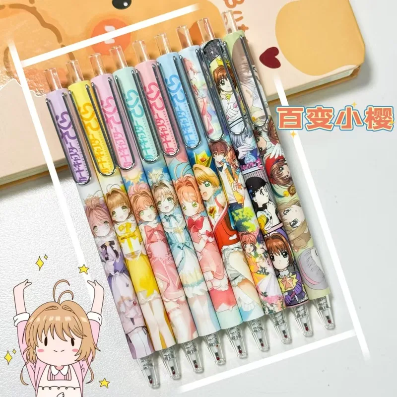 6/24 قطعة Kawaii Cardcaptorsakura 0.5 قلم محايد اللون الكرتون طالب الكتابة بسلاسة دون حبر الصحافة قلم توقيع أسود #4
