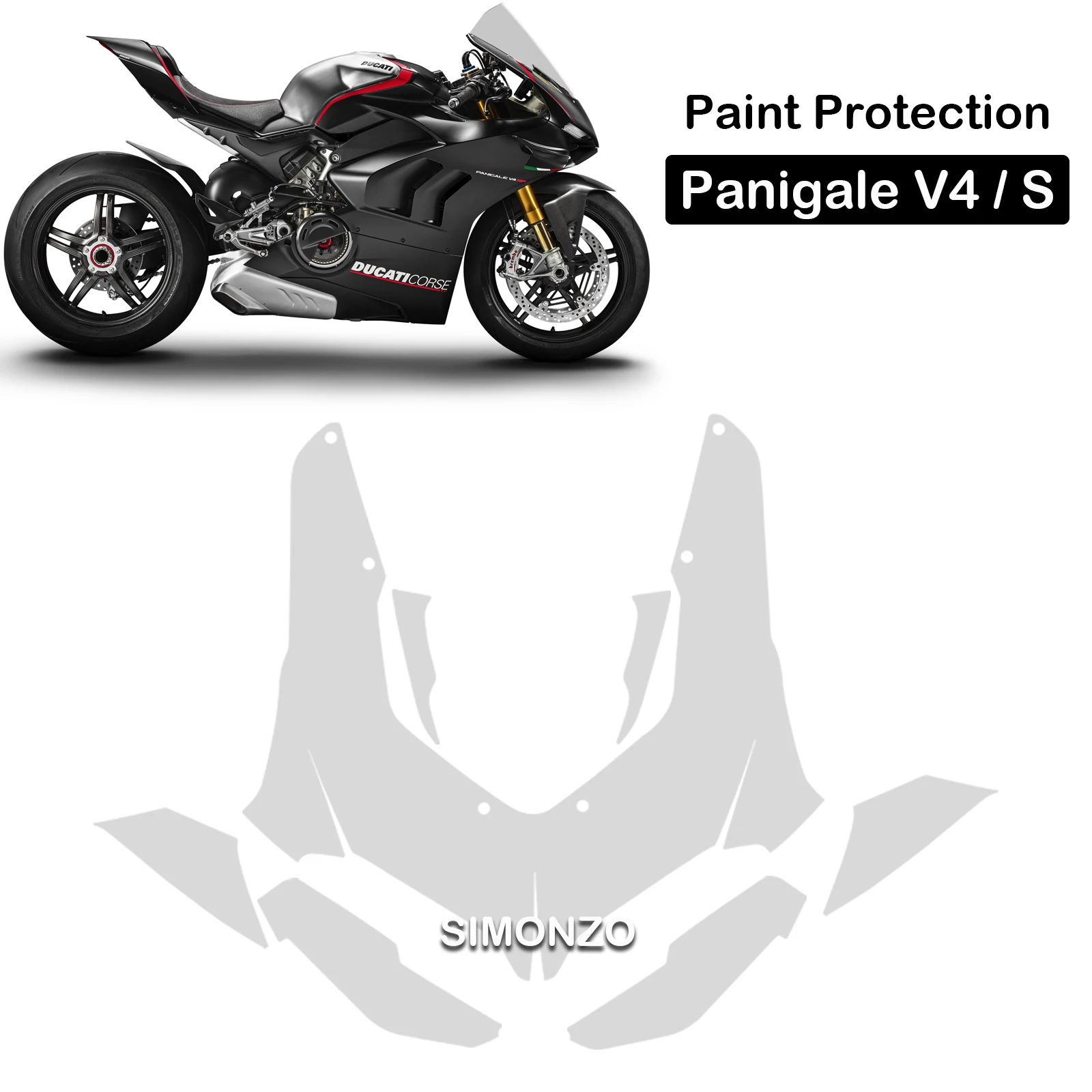 Fits Panigale V4 S TPU Paint Protection Tank PPF For DUCATI PANIGALE V4 V4S Fairing Protection Windshield Film