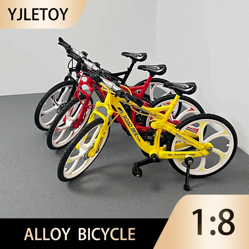 1:8 Mini Model Alloy Bicycle Diecast Decoration Metal Finger Bmx Mountain Mini Bike Simulation Toys Gifts