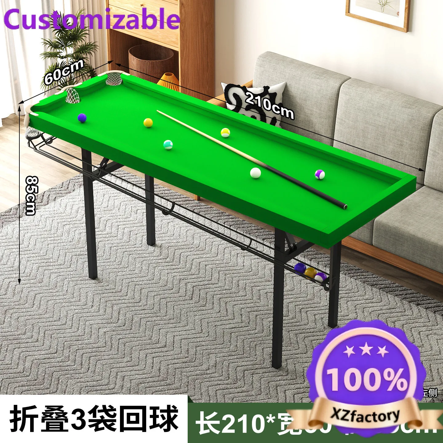 Factory Direct 2026 Five-point training pool table adult indoor family folding five-point household accurate portable practice a