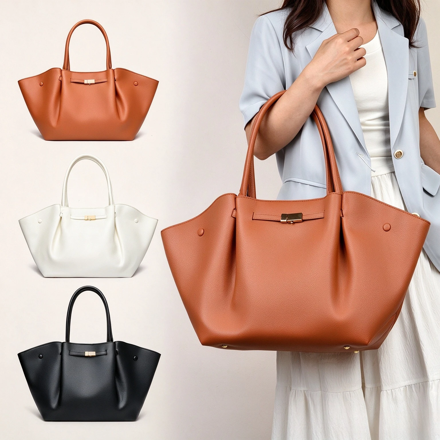 Vintage Brown Suede Leather Tote Bag Ladies Large Capacity Shoulder Purse Fashion Casual Handbag for Work Business Daily Use
