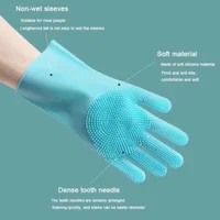 Multi-Functional Pet Grooming Gloves for Dogs And Cats Silicone Bathing Shampoo Scrubber Dishwashing Cleaning Glove Hair Removal 5