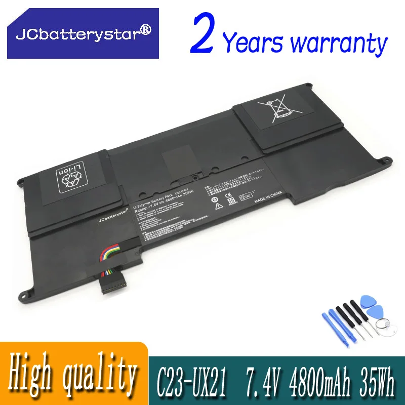 JCbatterystar C23-UX21 C23 UX21 new Laptop Battery For Asus Zenbook UX21 UX21A UX21E Ultrabook Series 7.4V 4800mAh