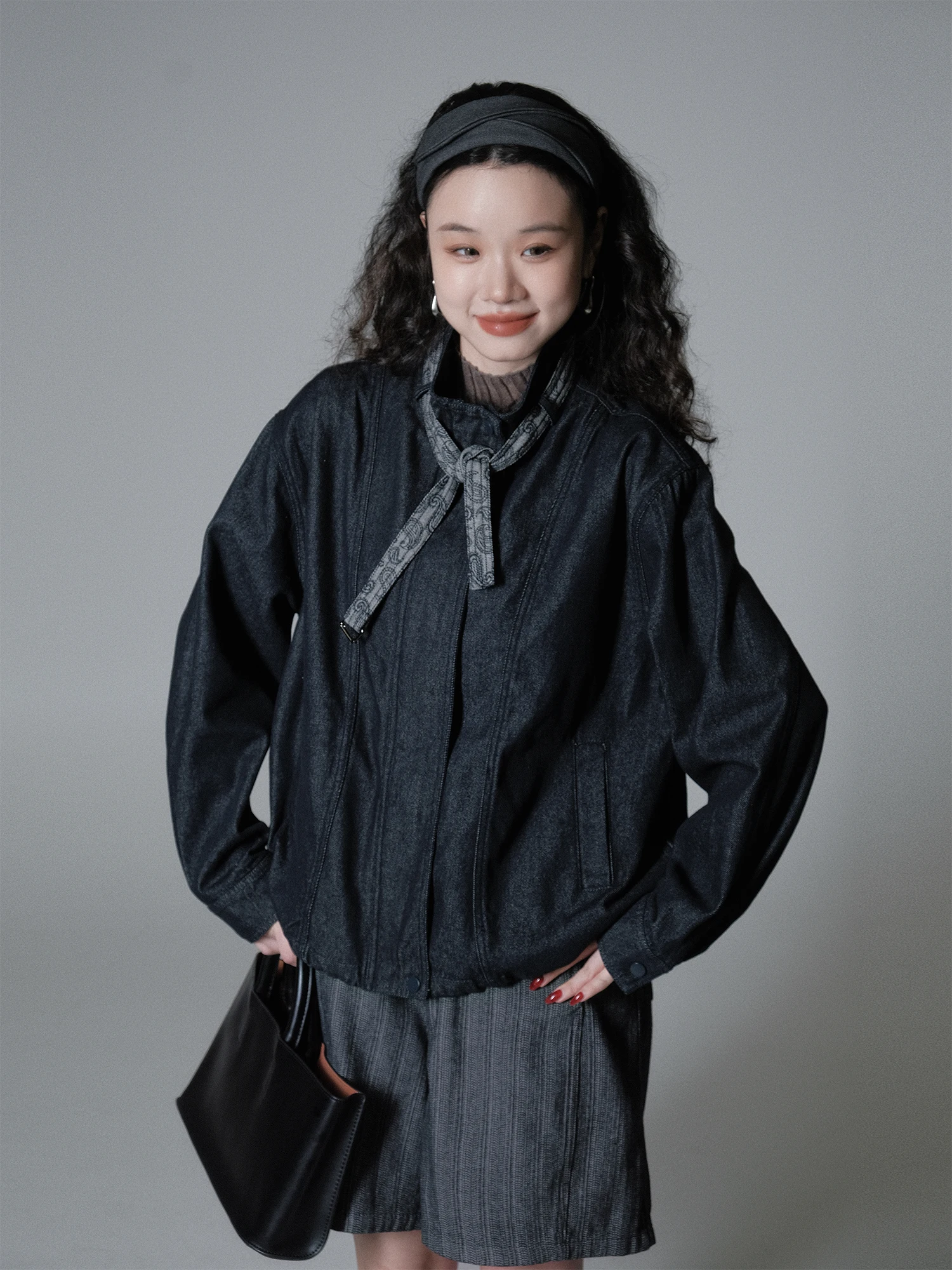 

Корейская джинсовая куртка с длинными рукавами, вышивкой и молнией, универсальная, весенняя новинка, модный женский топ