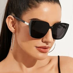 Cat Eye Women Sunglasses Vintage Designer Fashion Black Sun Glasses Big Frame Cool Sexy Female