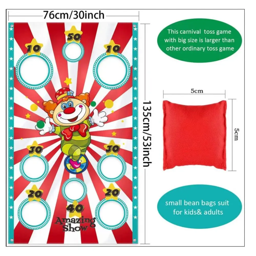 크리스마스 파티 던지기 게임 던지기 가방 안전한 놀이 콩 가방 카니발 게임 점수 배너 샌드백 배너 장난감