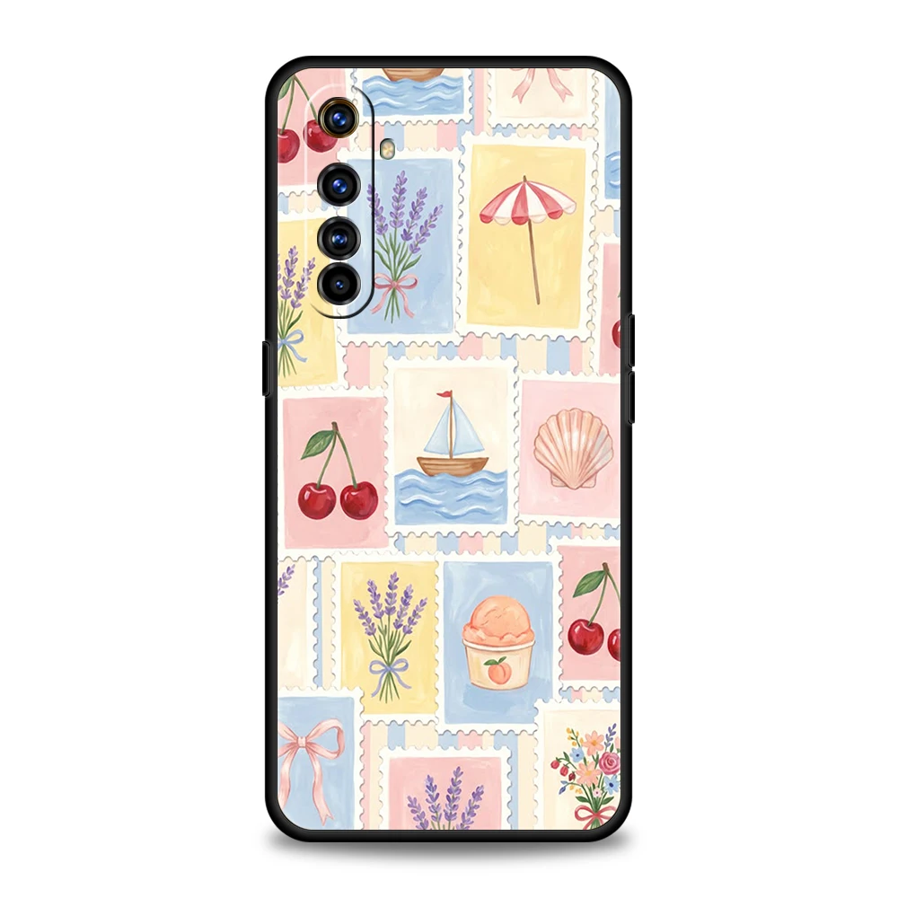 Soft TPU For Realme 16 15 14 15 13 15T 14T C67 C63 C55 C53 C35 C25 C21 GT2 Pro Phone Cover Fruit Flower Shell Collection Fundas