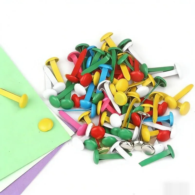 217 Stück bunte Rundkopf-Brads, für DIY-Bastelarbeiten, Büro- und Schulprojekte